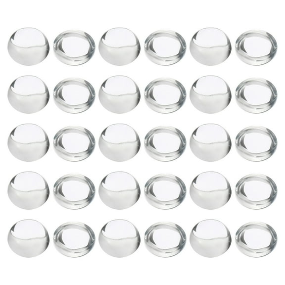Uxcell Transparent Glass Cabochons, 100Pcs 8mm Thicker Round Glass Dome Tiles for Photo Pendant Jewelry Making, Clear