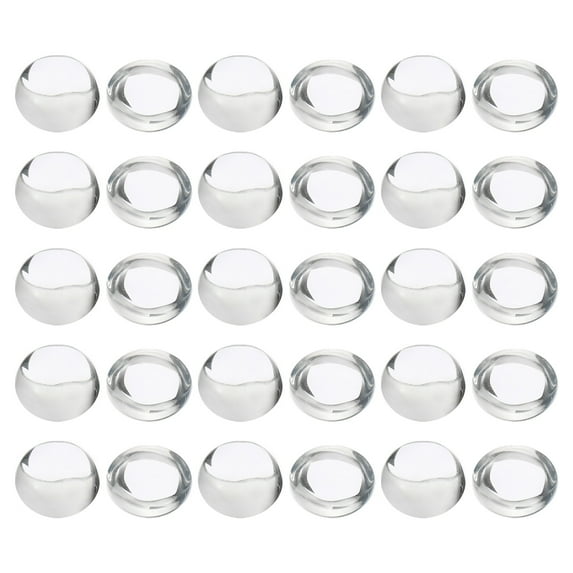 Uxcell Transparent Glass Cabochons, 100Pcs 8mm Thicker Round Glass Dome Tiles for Photo Pendant Jewelry Making, Clear