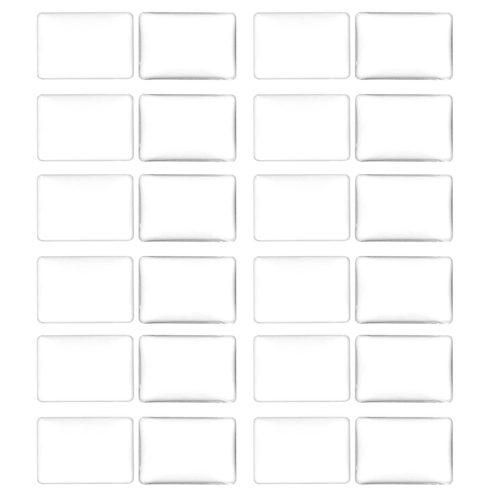 100 Pack - 1" Square Glass Tiles - Clear Flat Tiles