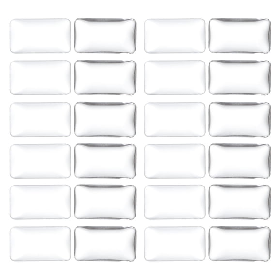 Uxcell Transparent Glass Cabochons, 30Pcs 25x37mm Rectangle Glass Dome Tiles for Photo Pendant Jewelry Making, Clear
