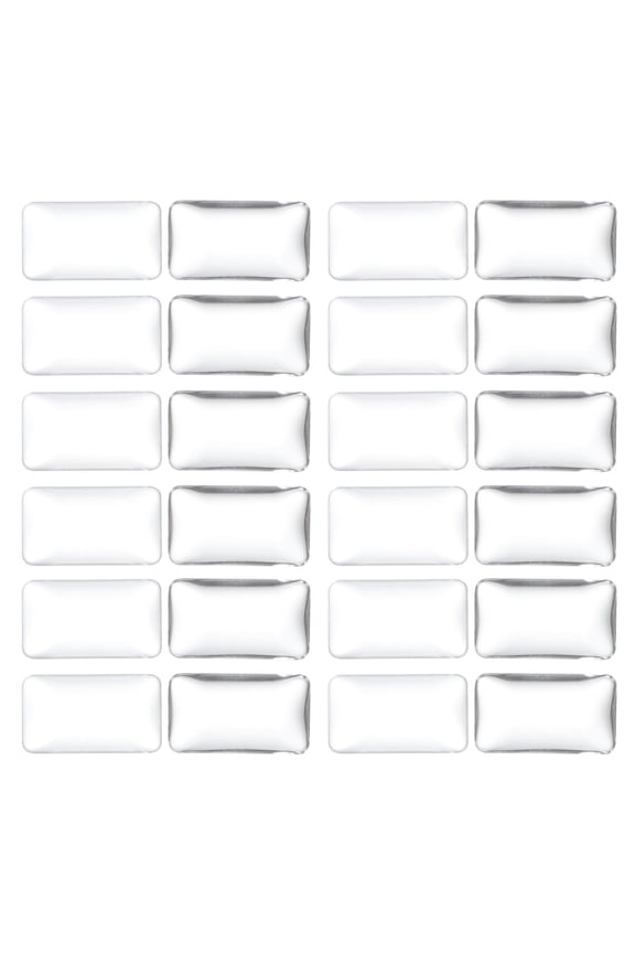 Transparent Glass Cabochons, 30Pcs 27x47mm Rectangle Glass Dome Tiles for Photo Pendant Jewelry Making, Clear