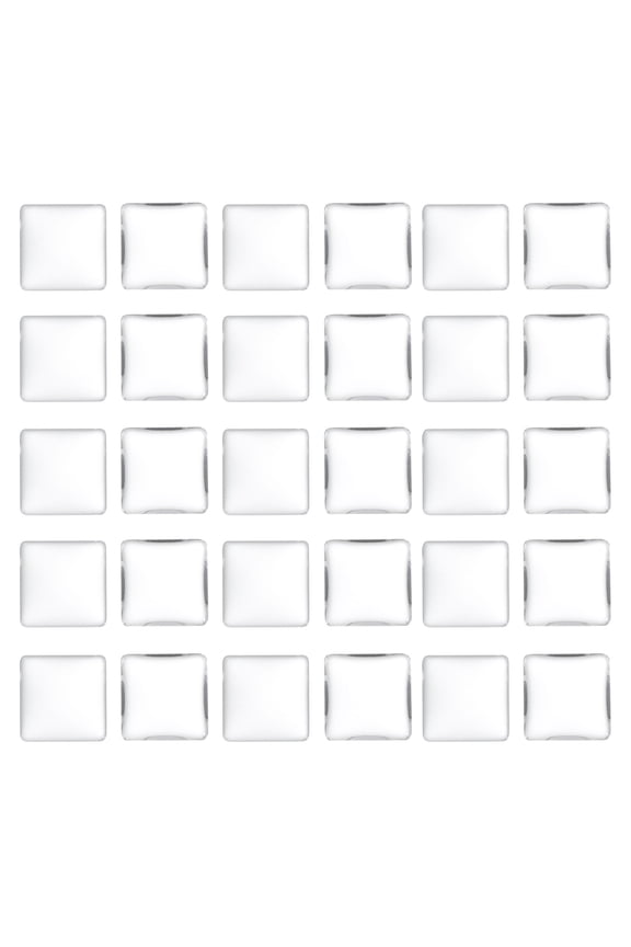 Transparent Glass Cabochons, 40Pcs 10x10mm Square Glass Dome Tiles for Photo Pendant Jewelry Making, Clear