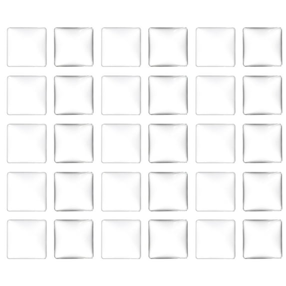 Uxcell Transparent Glass Cabochons, 40Pcs 20x20mm Square Glass Dome Tiles for Photo Pendant Jewelry Making, Clear