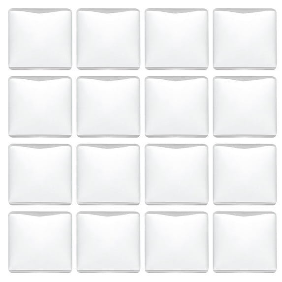 Uxcell Transparent Glass Cabochons, 60Pcs 12x12mm Square Shaped Glass Dome Tiles