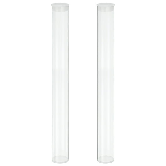 Uxcell Transparent Plastic Storage Tubes, 1 9/16" x 14" with Black Lid, 2 Set