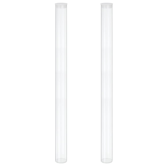 Uxcell Transparent Plastic Storage Tubes, 1 9/16" x 20" with Black Lid, 2 Set
