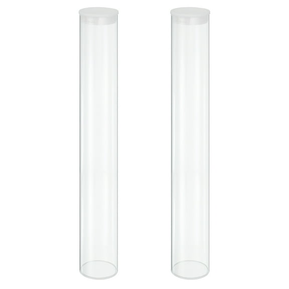Uxcell Transparent Plastic Storage Tubes, 2 1/2" x 16" with Black Lid, 2 Set