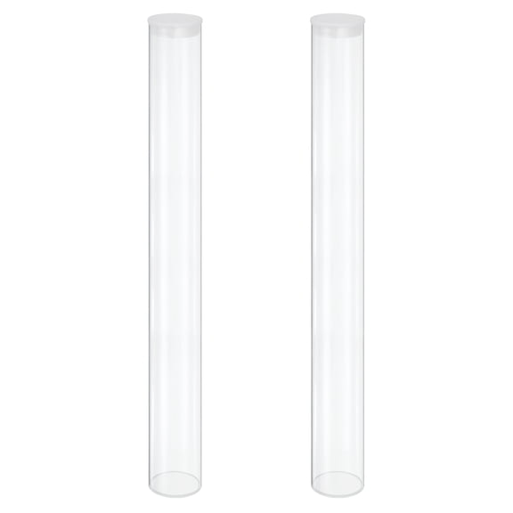 Uxcell Transparent Plastic Storage Tubes, 2 1/2" x 20" with Black Lid, 2 Set