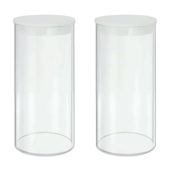 Uxcell Transparent Plastic Storage Tubes, 2 3/4" x 6" with Black Lid, 2 Set