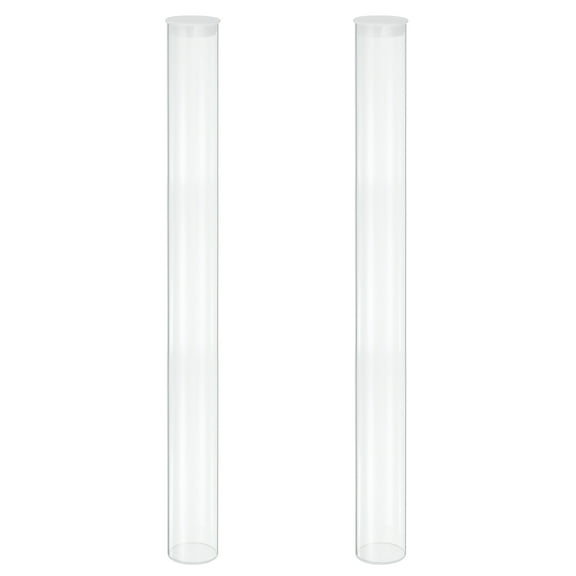 Uxcell Transparent Plastic Storage Tubes, 2" x 20" with Black Lid, 2 Set