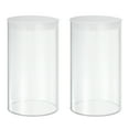 thumbnail image 1 of Uxcell Transparent Plastic Storage Tubes, 3 9/16" x 6" with Black Lid, 2 Set, 1 of 6
