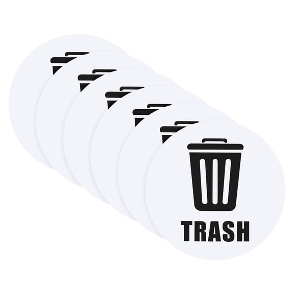 Uxcell Trash Sticker Bin Labels Large Recycling Vinyl for Stainless Steel/Plastic Trash Can Black on White 12 Pack
