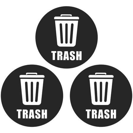 Uxcell Trash Stickers Decals Bin Labels Large Vinyl for Stainless Steel/Plastic Trash Can 3