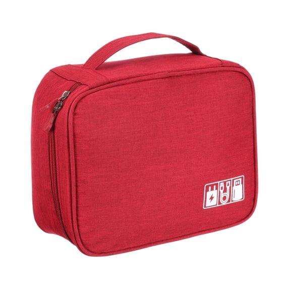 Uxcell Travel Cable Organizer Bag, Portable Camera Case Electronic Organizer Pouch Digital Storage Carrying Case Burgundy