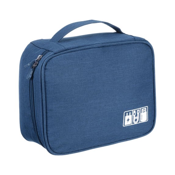 Uxcell Travel Cable Organizer Bag, Portable Camera Case Electronic Organizer Pouch Digital Storage Carrying Case Navy Blue