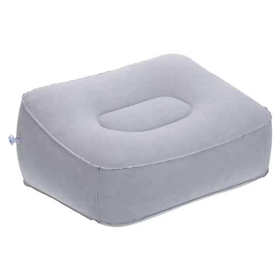 Uxcell Travel Foot Rest Pillow, Inflatable Foot Rest Cushion for Airplane Office, Gray