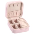 thumbnail image 1 of Uxcell Travel Jewelry Case Small Jewelry Organizer Portable Mini Jewelry Box to Store Rings Earrings Necklaces, Pink, 1 of 5