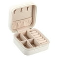 thumbnail image 1 of Uxcell Travel Jewelry Case Small Jewelry Organizer Portable Mini Jewelry Box to Store Rings Earrings Necklaces, White, 1 of 5