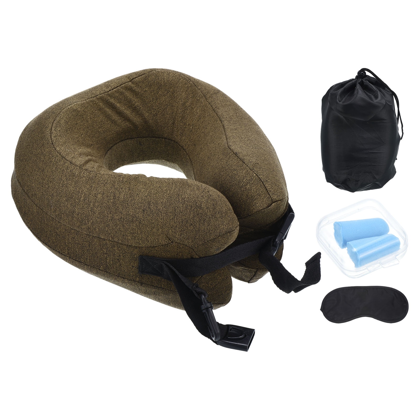 Uxcell Travel Pillow, Twist Memory Foam Pillow with Earplugs Eye 