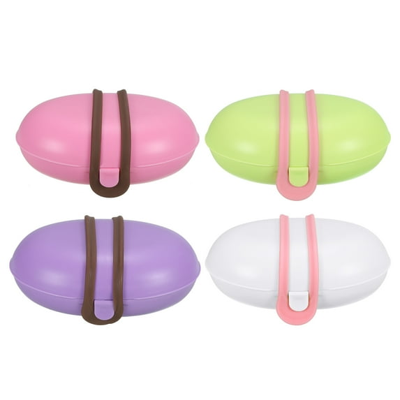Uxcell Travel Soap Holder, 4 Pack Soap Bar Container Red Purple White Green