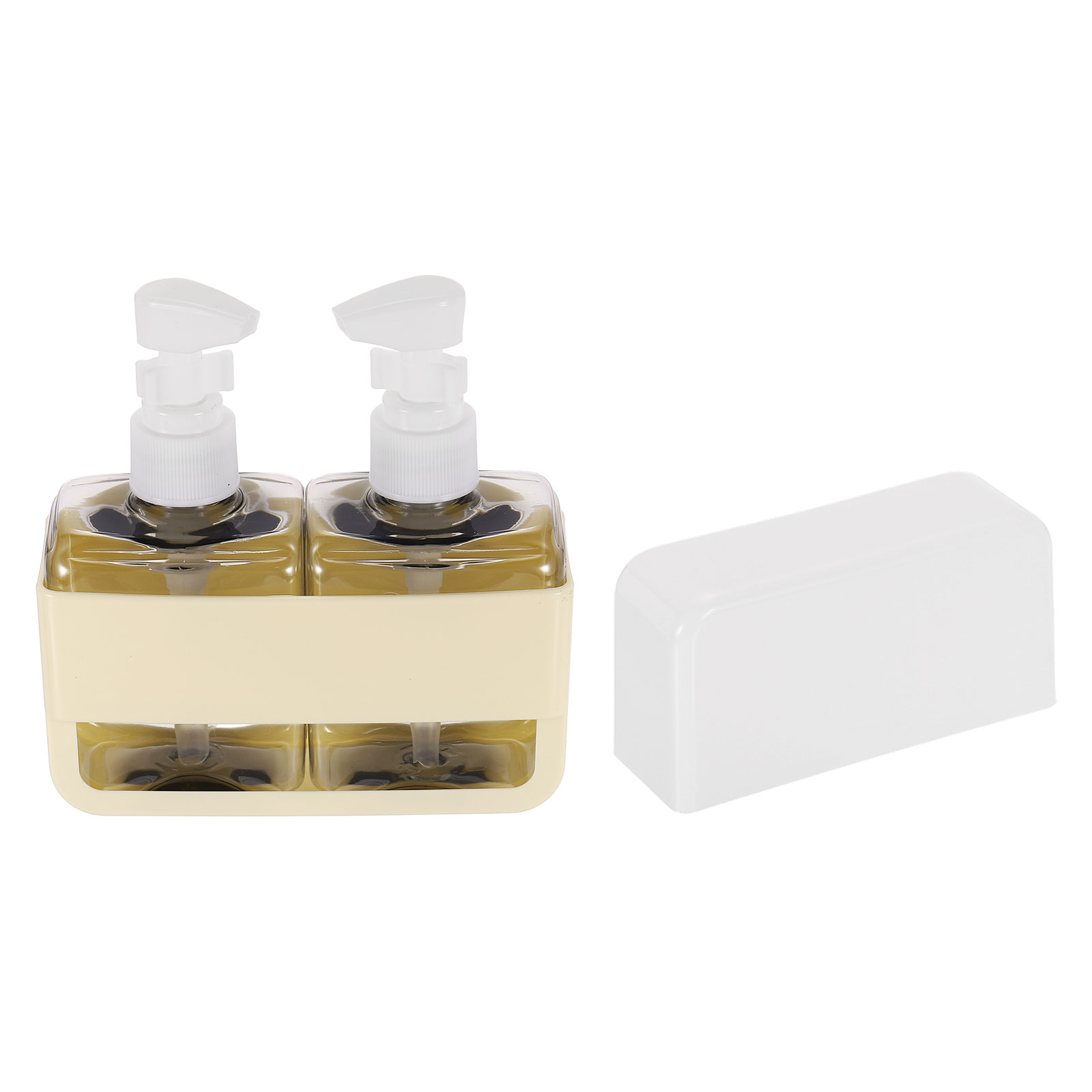 Uxcell Travel Toiletries Bottles Set, Reusable Liquid Bottles Containers Leak Proof Spray & Lotion with Labels - Fitting for (Travel/Hotel/Gym/Perfumes), 2Pcs & 100ml & Beige
