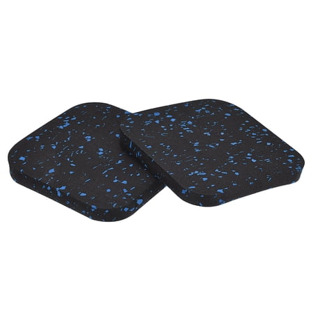 Uxcell Treadmill Mat-3.9"x3.9" Exercise Equipment Mat for Floor Protection Sound Reduction, Black Blue 2 Pack