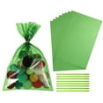 thumbnail image 1 of Uxcell Treat Bags Clear Gift Bags with Twist Ties Plastic Gift for Favor Cookies Candies Packaging Bakery Green, 1 of 7