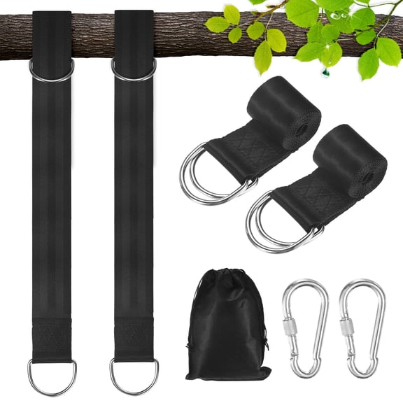 Uxcell Tree Swing Straps Hanging Kit, 5FT Durable Swing Hammock Straps [Black]