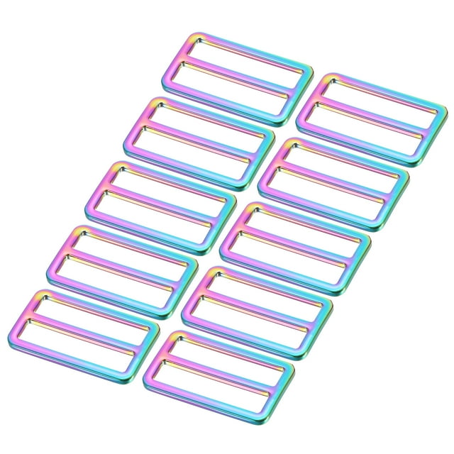 Uxcell Tri-Glide Slide Buckle Metal Webbing Strap Fastener for Backpack and Clothing Straps Replacement 38mm
