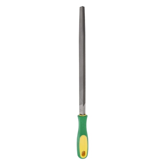 Uxcell Triangle Coarse Teeth Cut File 10" Double Cut Teeth High Carbon Steel Hand Rasp File Plastic Handle for Metal Wood Deburring Removing