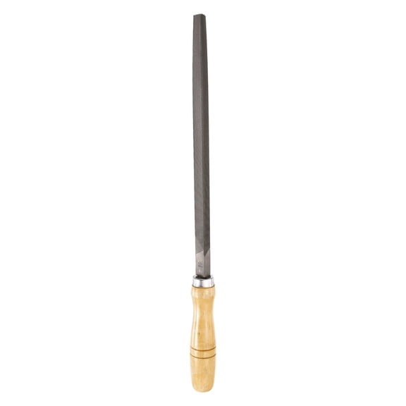 Uxcell Triangle Coarse Teeth Cut File 10" Double Cut Teeth High Carbon Steel Hand Rasp File Wood Handle for Metal Wood Deburring Removing