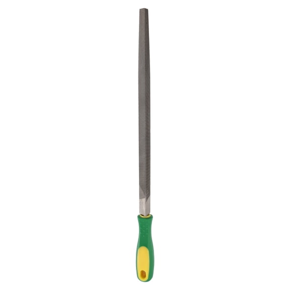 Uxcell Triangle Coarse Teeth Cut File 12" Double Cut Teeth High Carbon Steel Hand Rasp File Plastic Handle for Metal Wood Deburring Removing