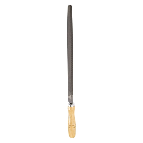 Uxcell Triangle Coarse Teeth Cut File 12" Double Cut Teeth High Carbon Steel Hand Rasp File Wood Handle for Metal Wood Deburring Removing