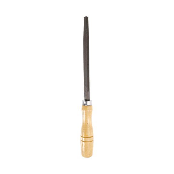 Uxcell Triangle Coarse Teeth Cut File 6" Double Cut Teeth High Carbon Steel Hand Rasp File Wood Handle for Metal Wood Deburring Removing