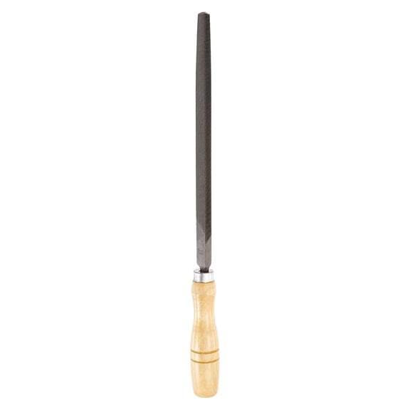 Uxcell Triangle Coarse Teeth Cut File 8" Double Cut Teeth High Carbon Steel Hand Rasp File Wood Handle for Metal Wood Deburring Removing