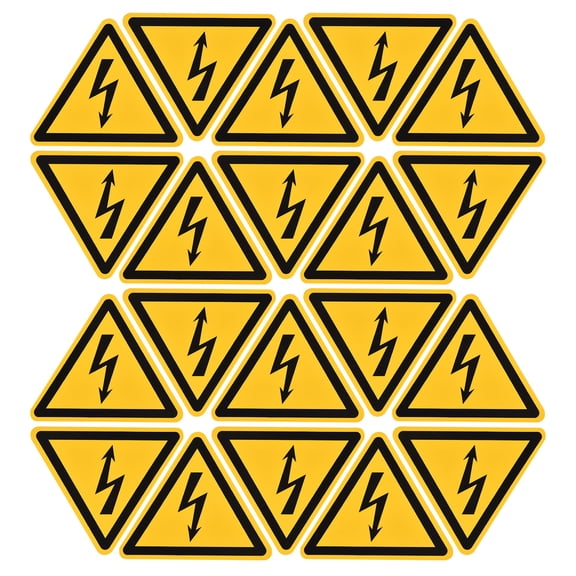 Uxcell Triangle Electrical Shock Risk Warning Sign Self Adhesive 15mm/0.59inch 20Pcs