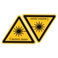 thumbnail image 1 of Uxcell Triangle Laser Caution Warning Sign Yellow with Black Words 40mm 10pack, 1 of 5