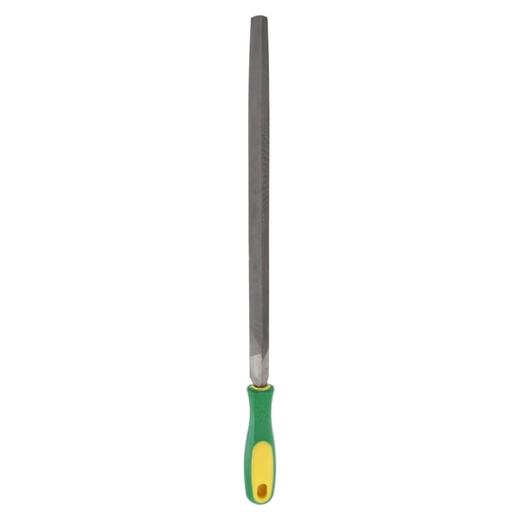 Uxcell Triangle Medium Teeth Cut File 12" Double Cut Teeth High Carbon Steel Hand Rasp File Plastic Handle for Metal Wood Deburring Removing