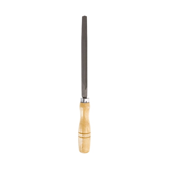 Uxcell Triangle Medium Teeth Cut File 6" Double Cut Teeth High Carbon Steel Hand Rasp File Wood Handle for Metal Wood Deburring Removing