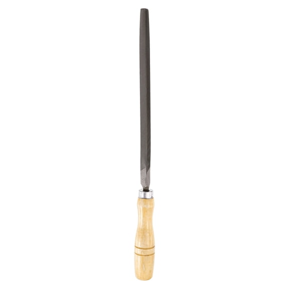 Uxcell Triangle Medium Teeth Cut File 8" Double Cut Teeth High Carbon Steel Hand Rasp File Wood Handle for Metal Wood Deburring Removing