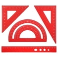 thumbnail image 1 of Uxcell Triangle Ruler Protractor Square and Ruler Set, 4 Pcs(Red, 21cm/8"), 1 of 1