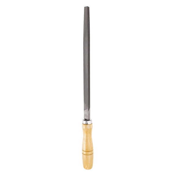 Uxcell Triangle Thin Teeth Cut File 10" Double Cut Teeth High Carbon Steel Hand Rasp File Wood Handle for Metal Wood Deburring Removing