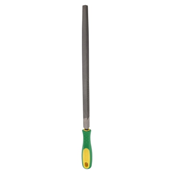 Uxcell Triangle Thin Teeth Cut File 12" Double Cut Teeth High Carbon Steel Hand Rasp File Plastic Handle for Metal Wood Deburring Removing