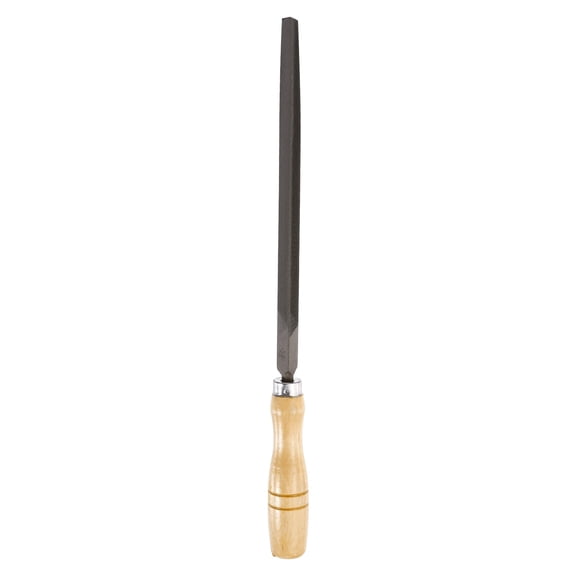 Uxcell Triangle Thin Teeth Cut File 8" Double Cut Teeth High Carbon Steel Hand Rasp File Wood Handle for Metal Wood Deburring Removing