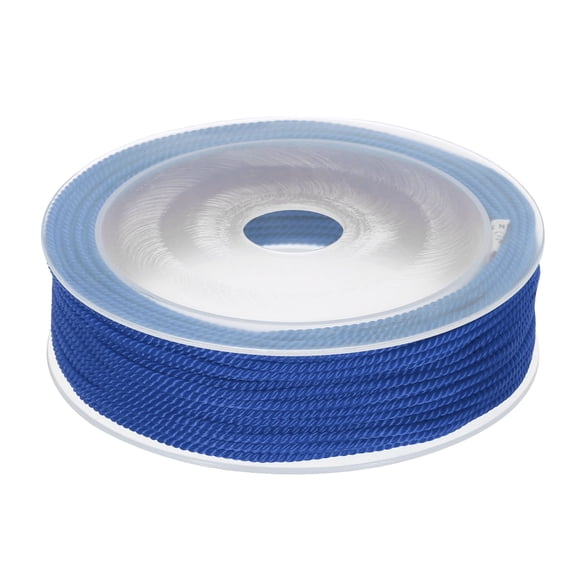 Uxcell Trim Cord Rope 1.5mm Nylon Twisted Braid Trim Cord Rope Thread String 0.06" 22 Yards Deep Blue