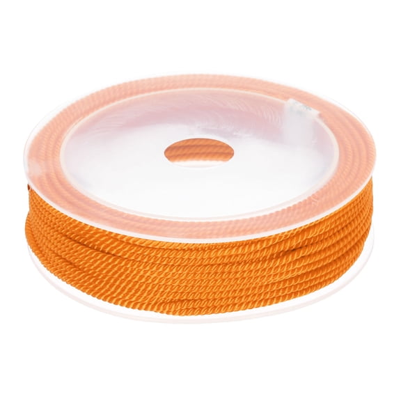 Uxcell Trim Cord Rope 2mm Nylon Twisted Braid Trim Cord Rope Thread String 0.08" 14 Yards Bright Orange