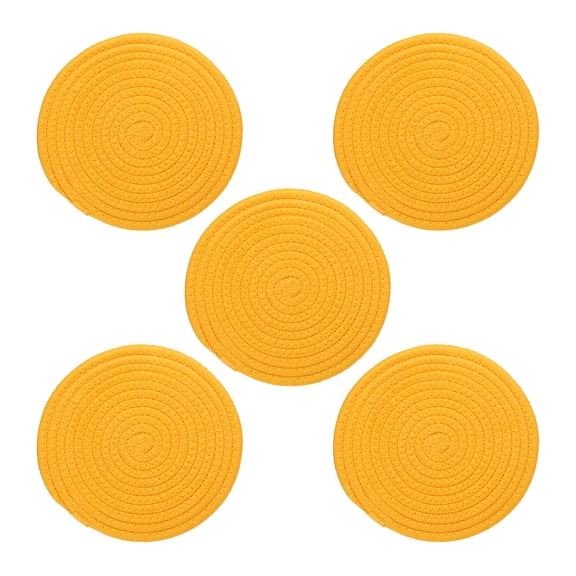 Uxcell Trivets for Hot Dishes 8 Inch, Trivets Mat for Hot Pots and Pans Heat Resistant Hot Pads, Yellow 5 Pack