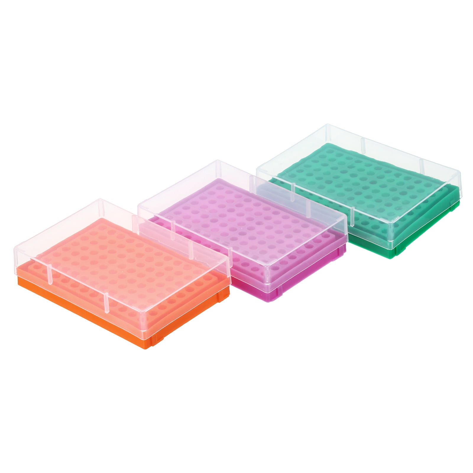 Uxcell Tube Rack,3Pcs 96 Positions with Cover for 0.2ml,0.5ml,1.5ml,2ml ...