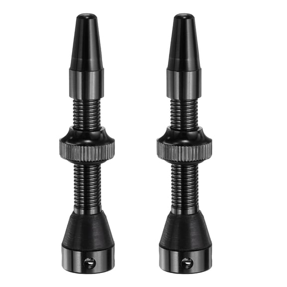 Uxcell 2 Pcs Tubeless Valve Stems 1.57 inch Aluminum Alloy Tubeless Valve Super Light with 4 Hole and Caps Black