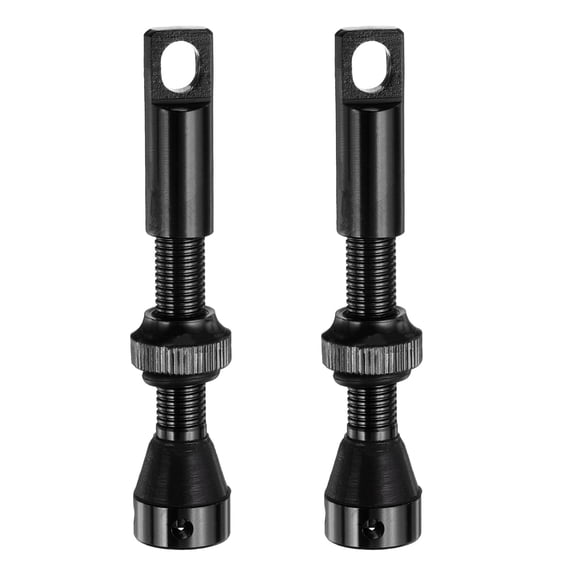 2pcs Tubeless Valve Stems 40mm Aluminum Alloy Tubeless Valve with 4 Hole and Removal Caps Super Light No Leak Durable Fit Most Bicycle Tubeless Rims Black
